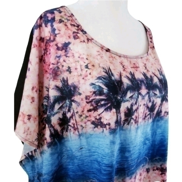 ELOQUII TROPICAL PALM KIMONO DRESS SZ 16 1X - Picture 4 of 6